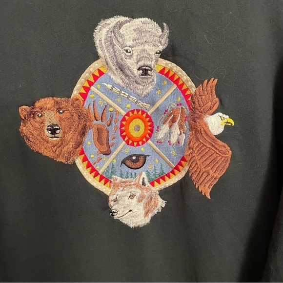 Vintage Lake Matley Hunter Green Animal Embroidered Sweatshirt Size 2XL - Picture 11 of 11